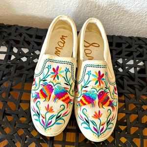 Embroidered slip on shoes